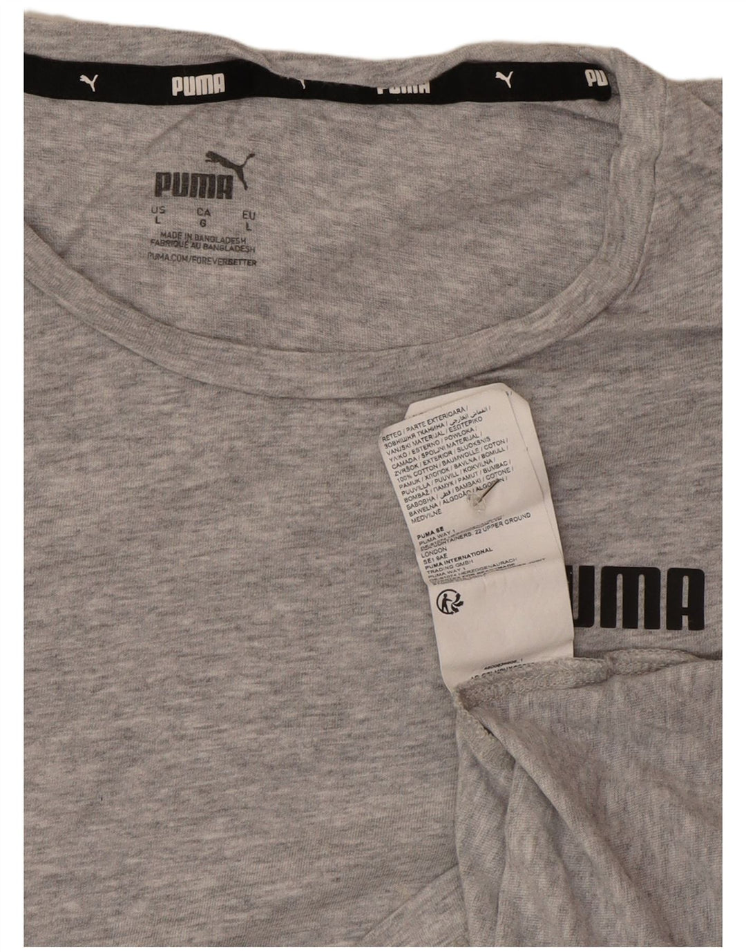 T-shirt damski Puma Top UK 16, duży, szary, bawełniany