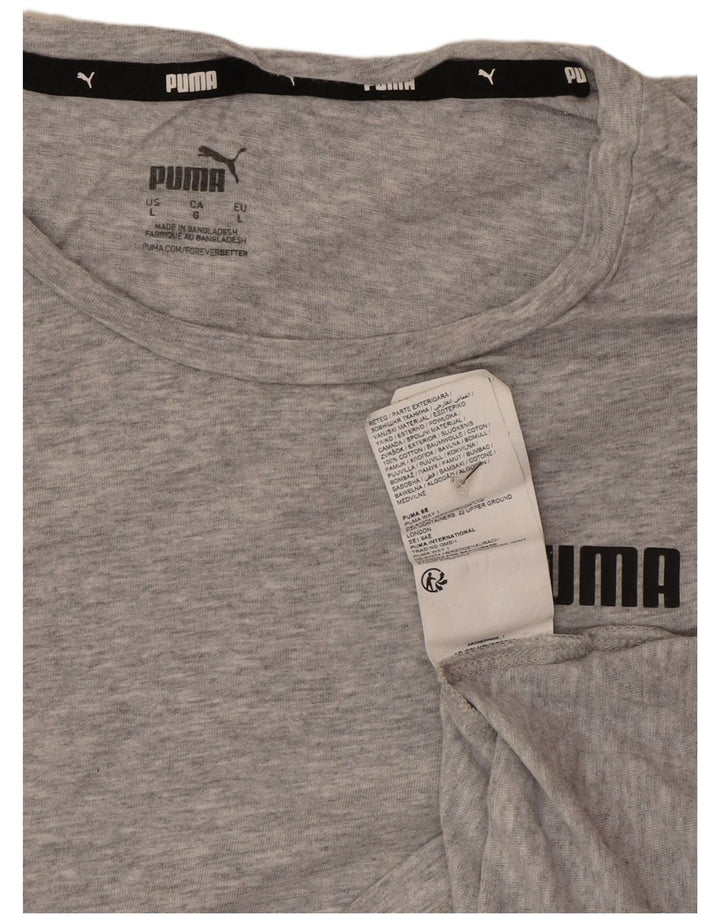 T-shirt damski Puma Top UK 16, duży, szary, bawełniany