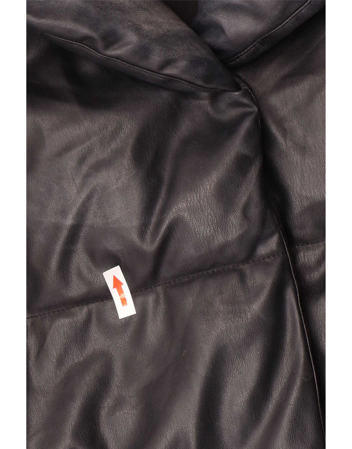 Damska kurtka oversize ze sztucznej skóry Zara UK 6 XS, czarna, poliuretanowa