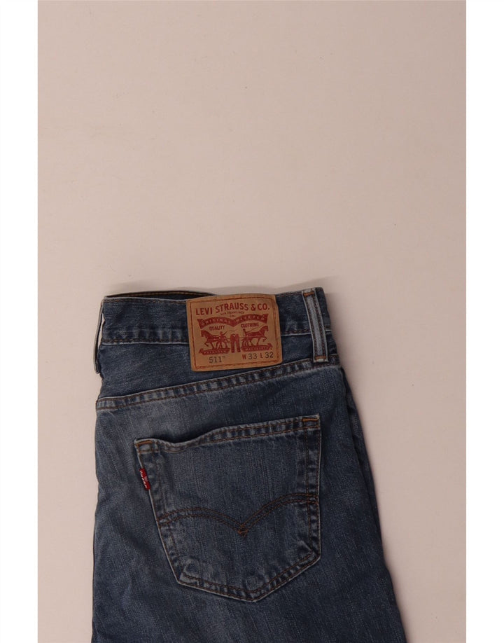 Męskie jeansy Levi's 511 Slim W33 L32 Niebieskie bawełniane