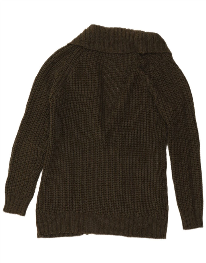 Damski sweter rozpinany z podwójnymi piersiami Zara UK 14, średni khaki