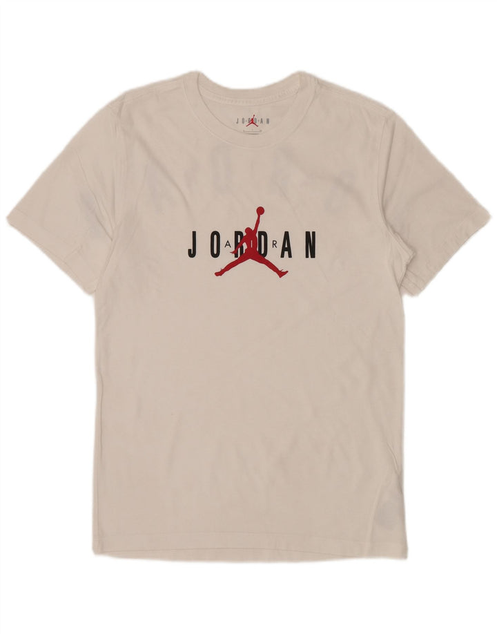 Męski T-shirt z grafiką JORDAN, mały, biały, bawełniany