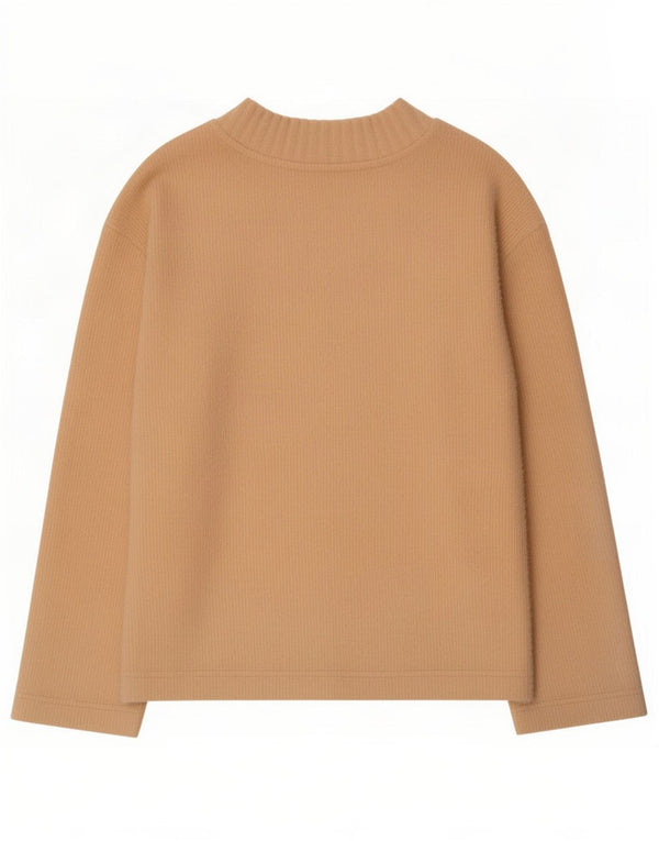 Marks & Spencer Womens Oversized V-Neck Jumper Sweater UK 6 XS Beige