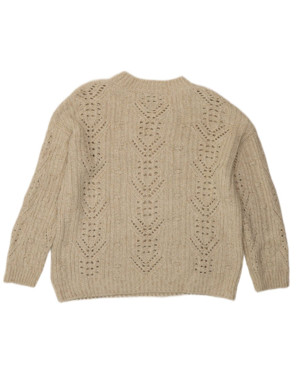 Sweter damski Massimo Dutti z okrągłym dekoltem UK 16, duży w kolorze złamanej bieli