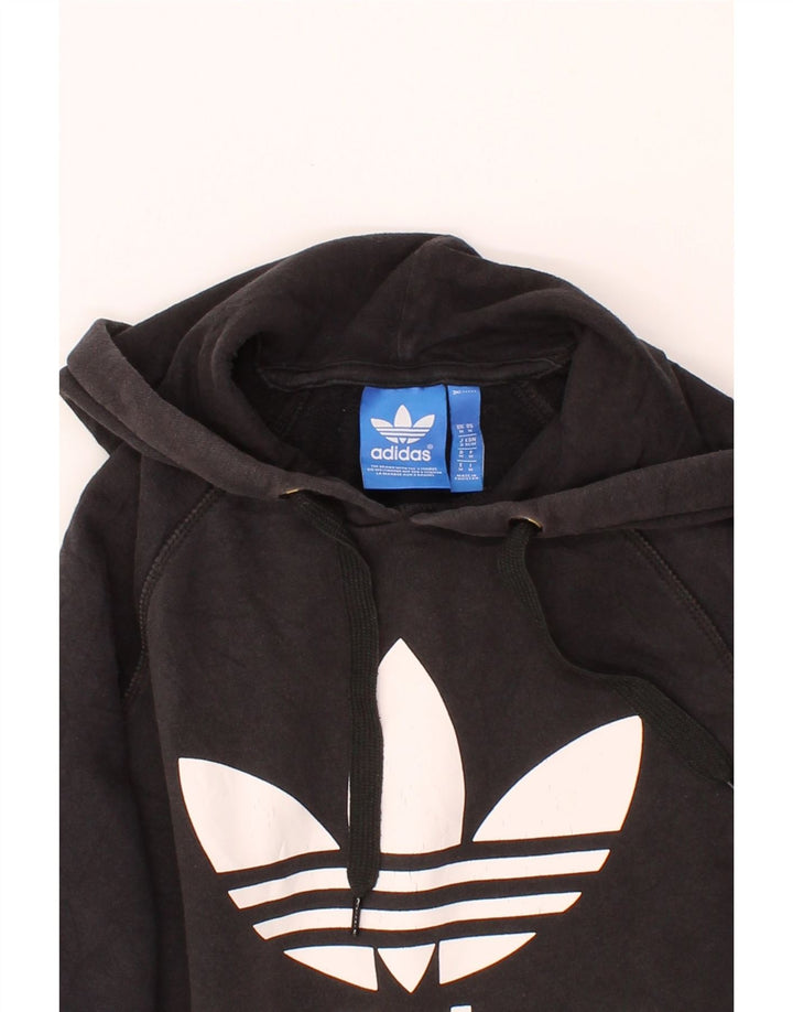 ADIDAS Mens Graphic Hoodie Jumper Medium Black Cotton Vintage Adidas and Second-Hand Adidas from Messina Hembry 