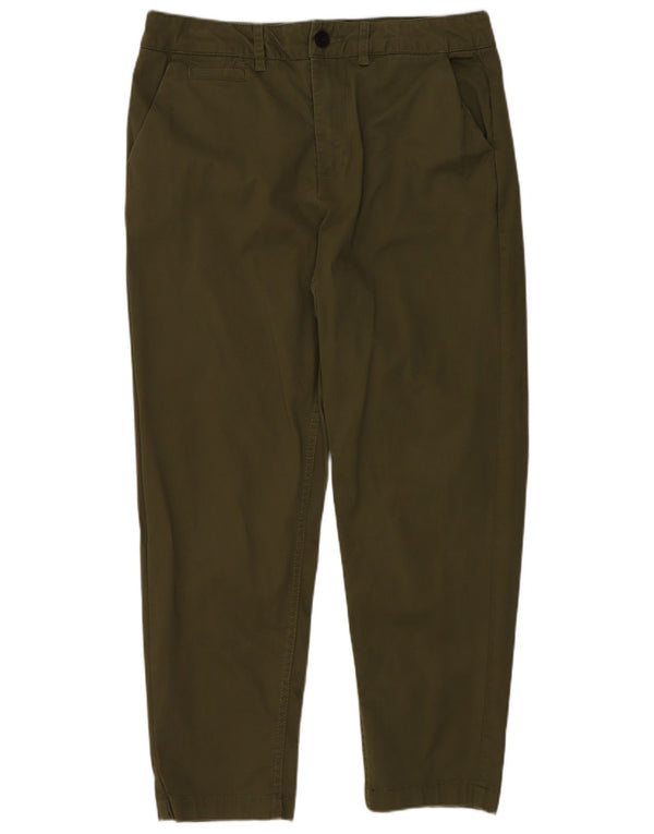 Damskie zwężane spodnie Chino Fat Face UK 10 Small W30 L25 Zielona bawełna