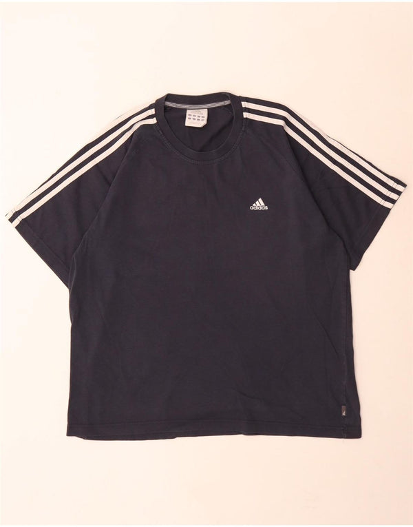 Adidas Męski T-Shirt Top Duży Granatowy Bawełniany