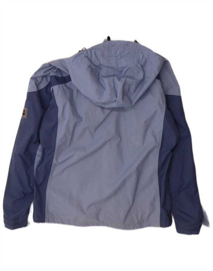 JACK WOLFSKIN Womens Oversized Rain Jacket UK 10 Small Blue Colourblock