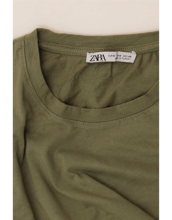 T-shirt męski Zara, średni khaki