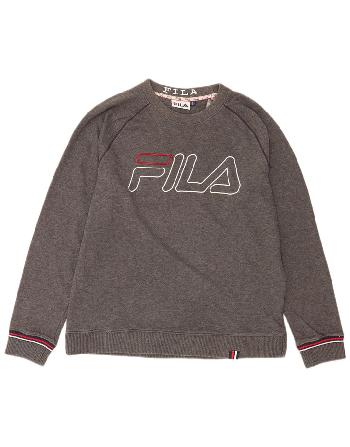Męska bluza z grafiką Fila, średnioszara, bawełniana