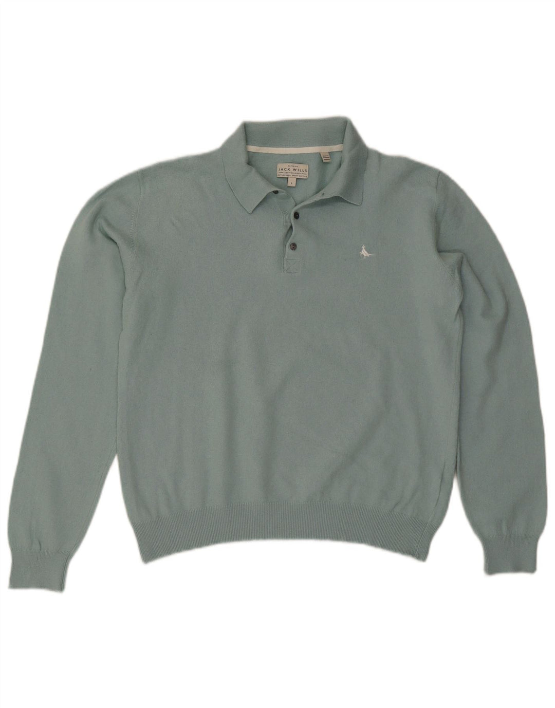 JACK WILLS Męski sweter polo, duży, niebieski, bawełniany