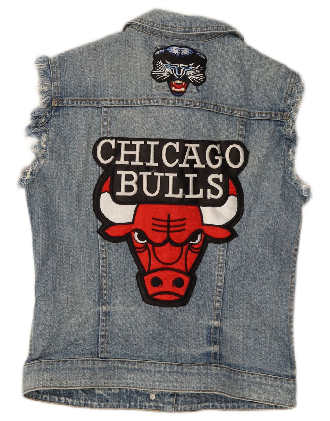 Damska kamizelka dżinsowa ESPRIT Chicago Bulls Graphic UK 12, średnia niebieska, bawełniana