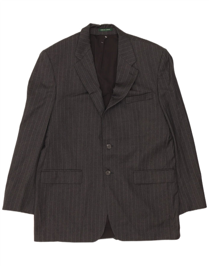 Ralph Lauren Męska marynarka zapinana na 2 guziki UK 42 XL Szara wełna w prążki