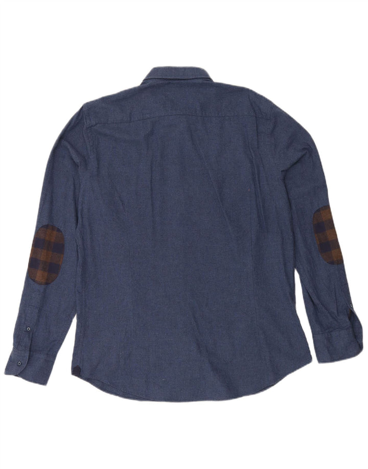 Koszula męska Massimo Dutti, duża, granatowa, bawełniana