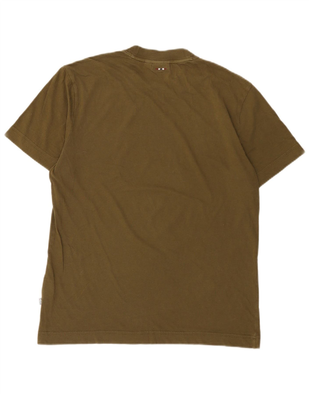 Męski T-shirt z grafiką Napapijri, średni khaki