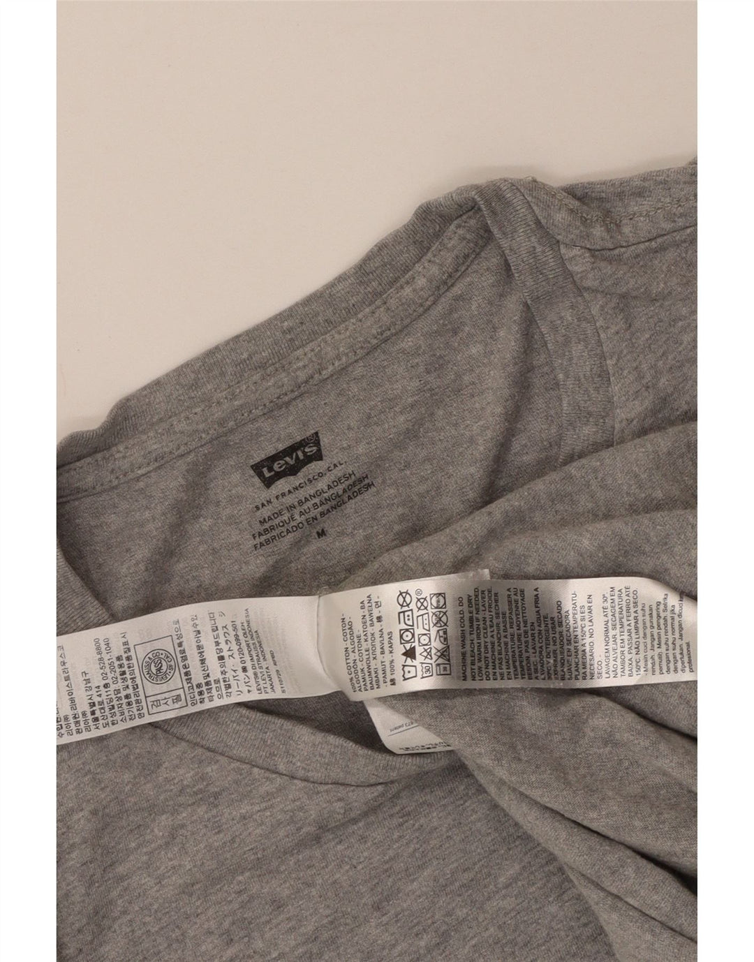 Męska koszulka z grafiką Levi's, średnia, szara, bawełniana nakrapiana