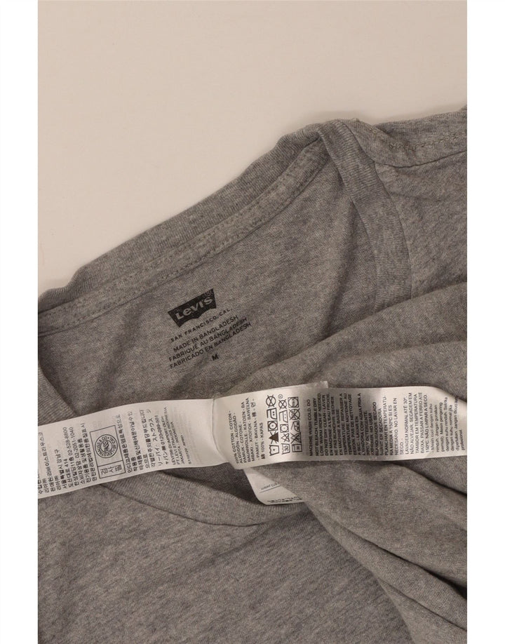 Męska koszulka z grafiką Levi's, średnia, szara, bawełniana nakrapiana