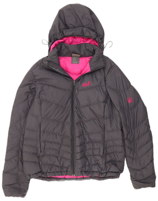 Kurtka damska Jack Wolfskin Standard z kapturem, wyściełana UK 16, duża, szara