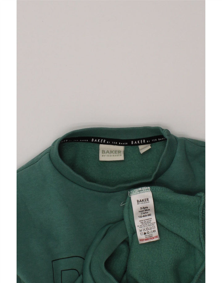 Bluza chłopięca Ted Baker z grafiką, 2-3 lata, zielona, bawełniana