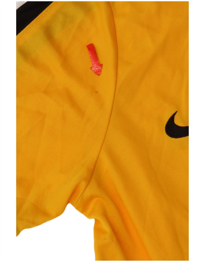 Męski T-shirt Nike Dri Fit Top, średni żółty poliester z blokami kolorów