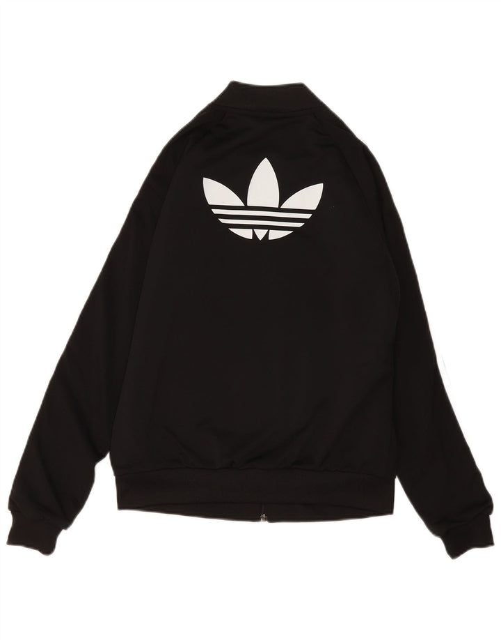 Damska kurtka dresowa Adidas z grafiką, UK 8, mała, czarna, poliester
