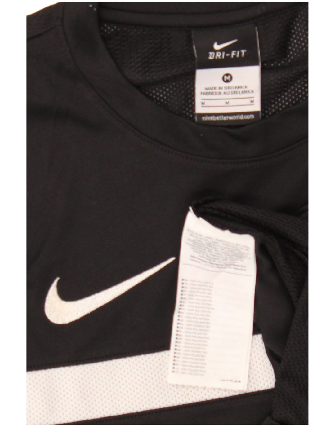 T-shirt męski Nike Top, średni czarny, poliester z blokami kolorów