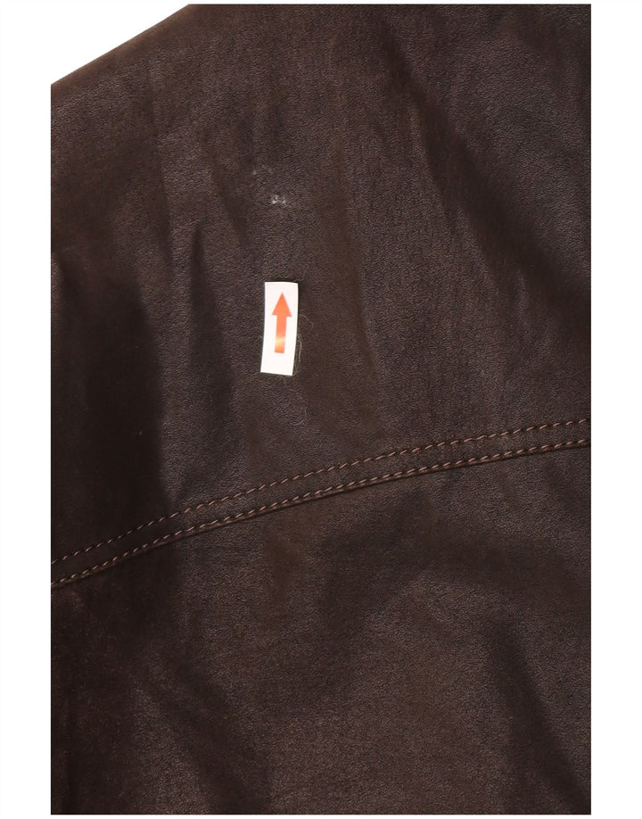 Męska kurtka skórzana P&P People UK 42 XL, brązowa skóra