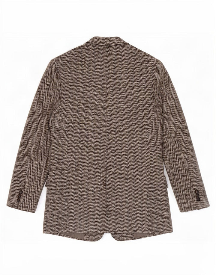 Męska marynarka Harris Tweed o regularnym kroju UK 42, średnio szara w jodełkę