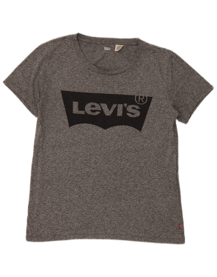 Damska koszulka z grafiką Levi's Top UK 10, mały, szary, nakrapiany poliester