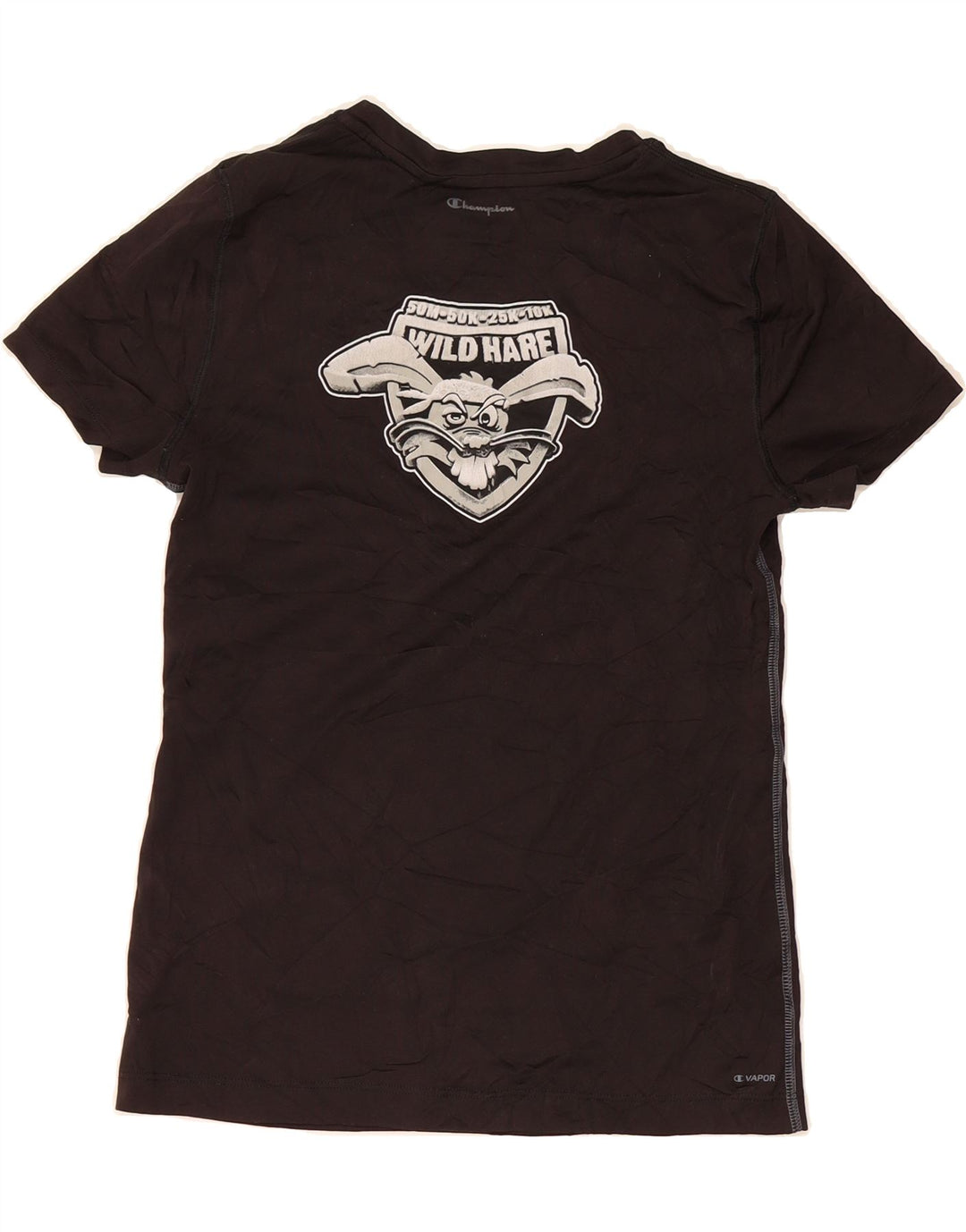 CHAMPION Womens Graphic T-Shirt Top UK 10 Small Black Vintage Champion and Second-Hand Champion from Messina Hembry 