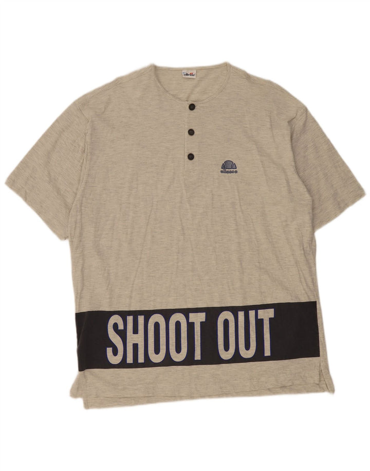 Męski T-shirt z grafiką Ellesse Top XL, szary, blok kolorów