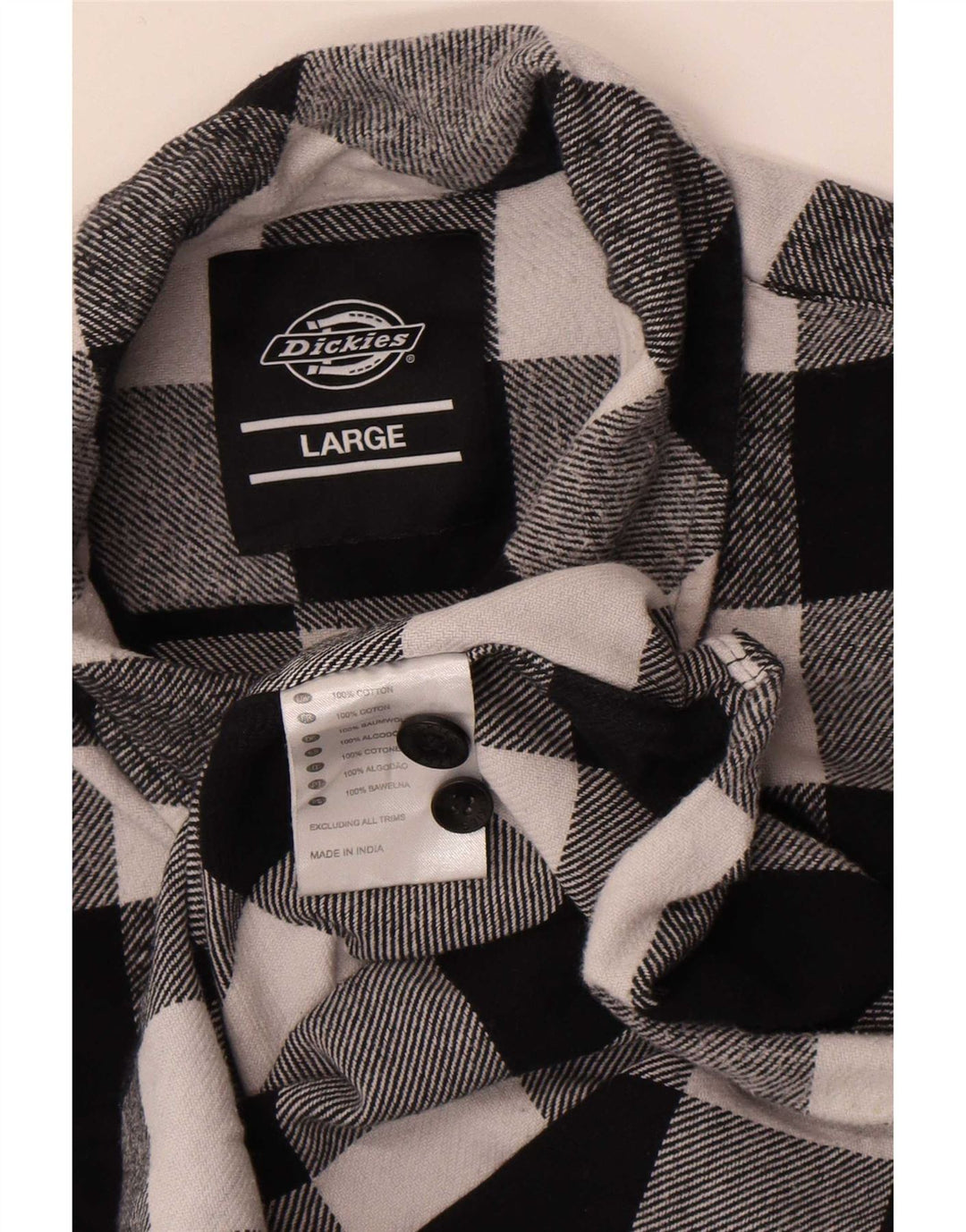 Męska koszula flanelowa Dickies, duża, czarna bawełniana kratka