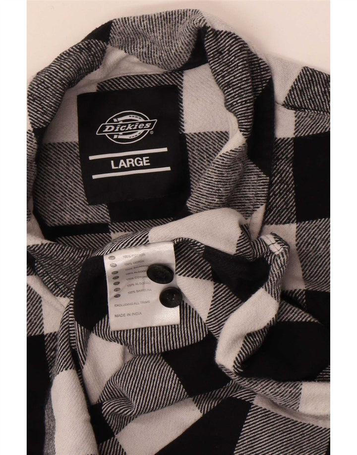 Męska koszula flanelowa Dickies, duża, czarna bawełniana kratka