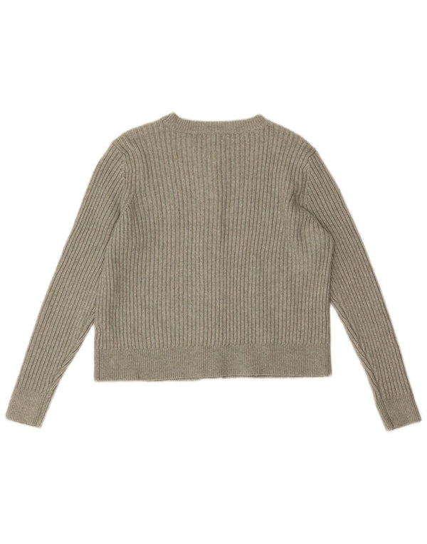 Marks & Spencer Damski sweter rozpinany UK 16, duży, zielony, poliester