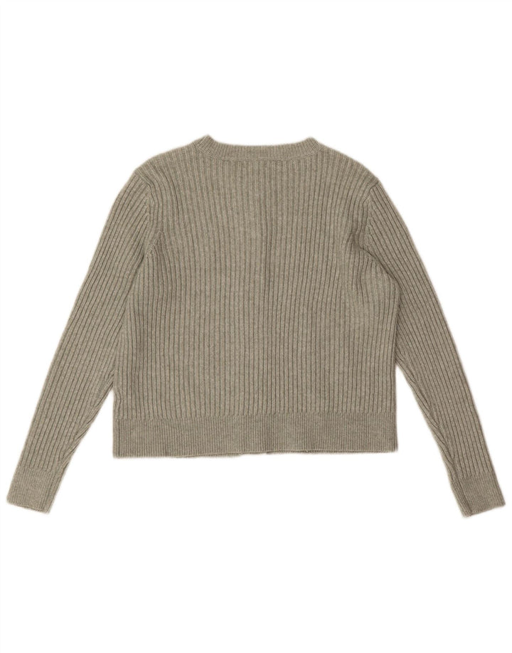 Marks & Spencer Damski sweter rozpinany UK 16, duży, zielony, poliester