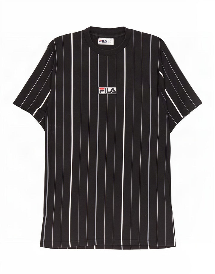 T-shirt męski Fila Top, mały, czarny, bawełniany w paski