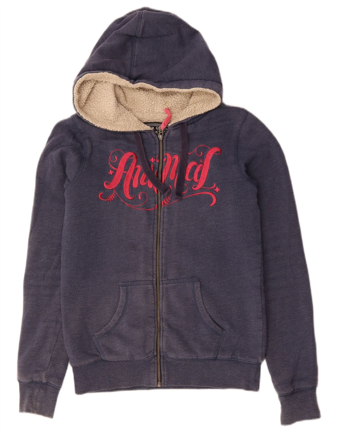 Damski sweter z kapturem i zamkiem błyskawicznym ANIMAL UK 8, mały, granatowy