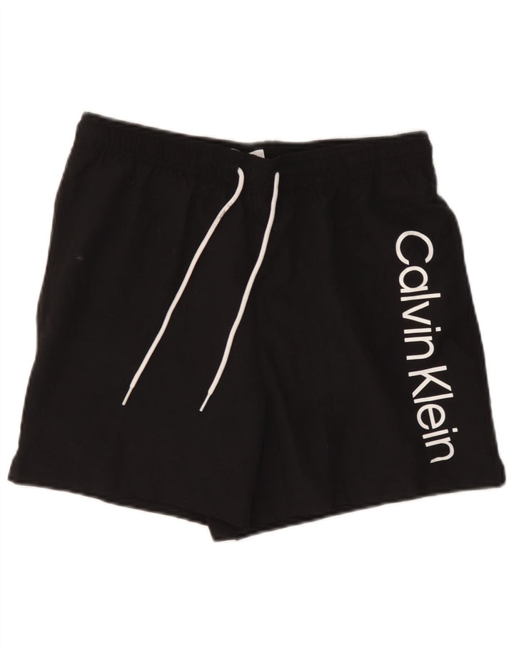 Męskie spodenki kąpielowe Calvin Klein z grafiką, średni czarny poliester