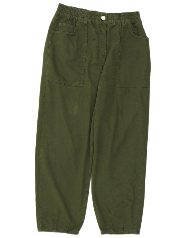 WHISTLES Damskie jeansy o luźnym kroju z wysokim stanem UK 12 Medium W30 L26 Zielone