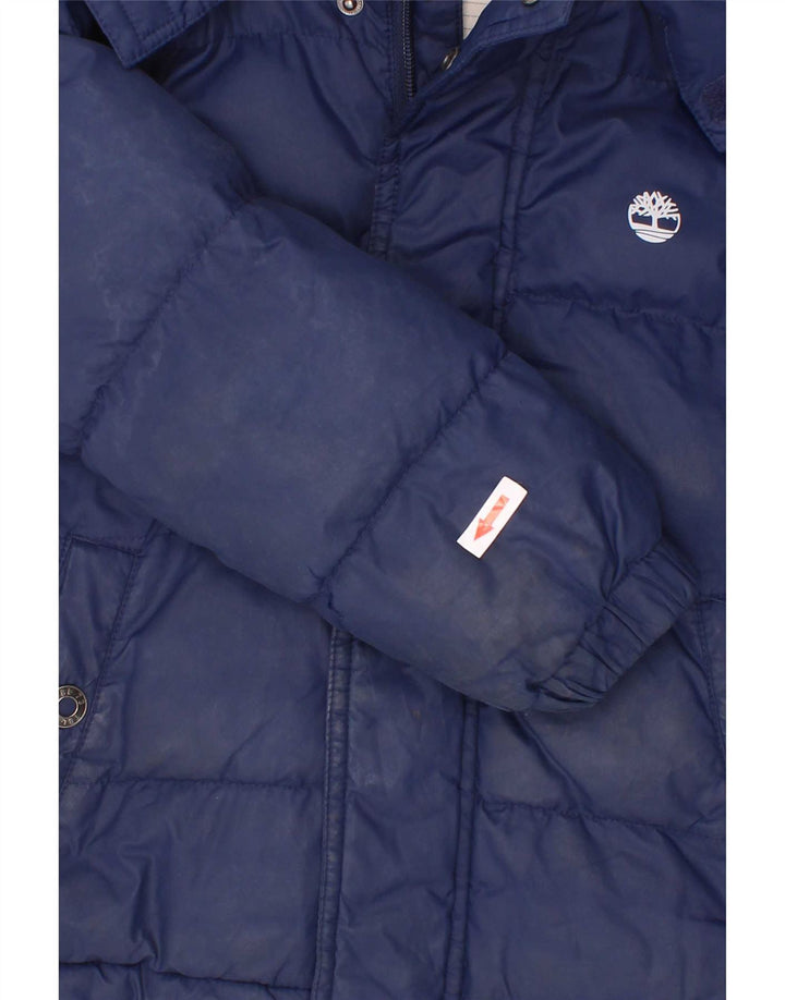 Wyściełana kurtka chłopięca z kapturem Timberland 4-5 lat, granatowa, poliester