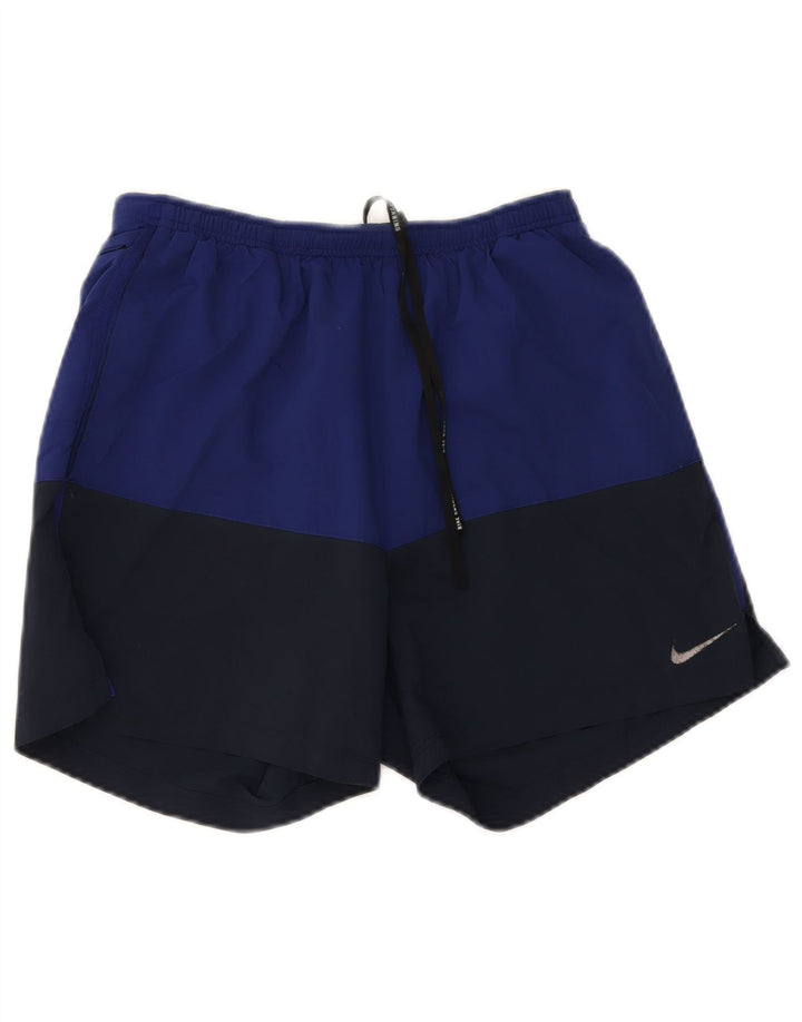 Męskie spodenki sportowe Nike Dri Fit, średni granatowy, poliester z blokami kolorów