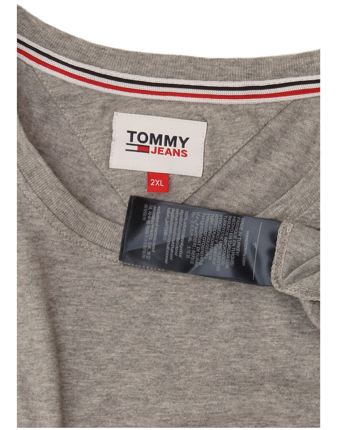T-shirt damski TOMMY HILFIGER Top UK 20 2XL Szara bawełna