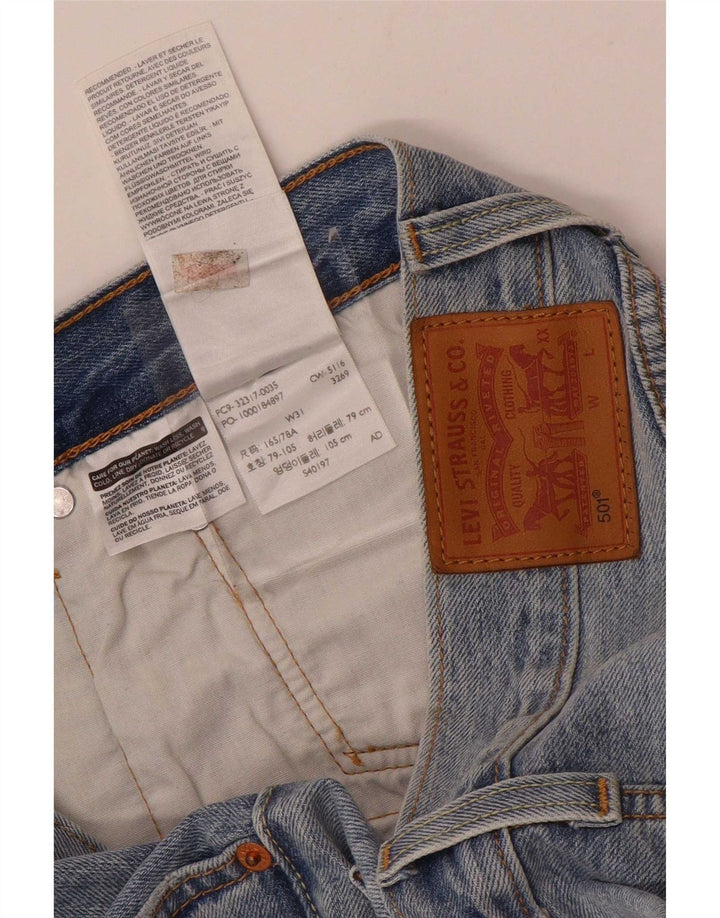 Damskie spodenki jeansowe Levi's 501 w trudnej sytuacji W31 Średnioniebieskie bawełniane