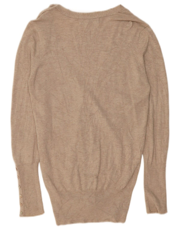 Sweter damski Zara Cardigan UK 12 Średni Beżowy Rayon