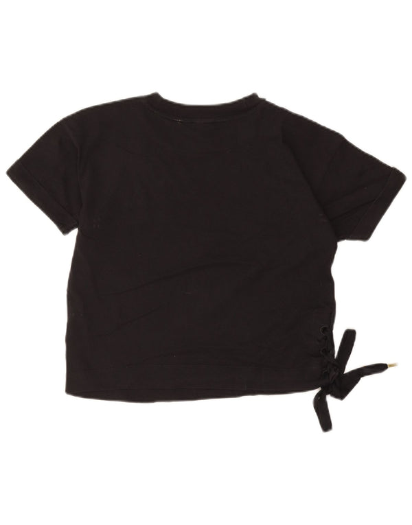 Damska koszulka Crop Adidas Top UK 10, mała, czarna bawełna