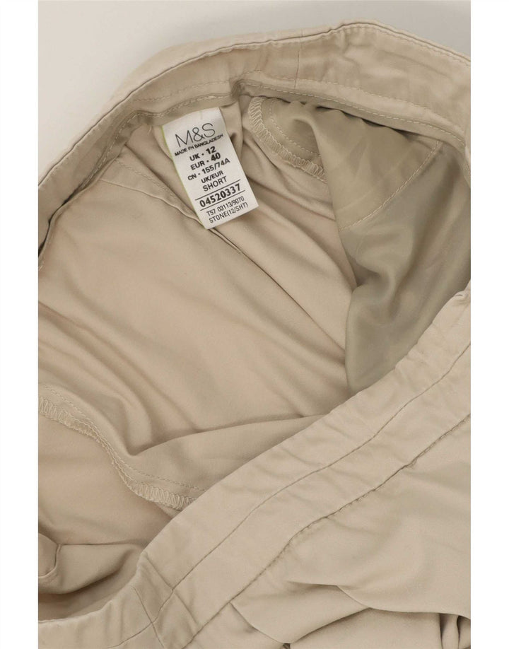 Spodnie Marks & Spencer Damskie Straight Capri UK 12 Medium W30 L22 Beżowe