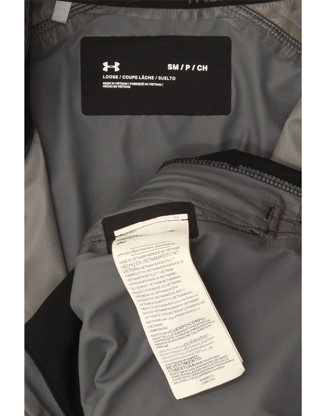 Męska kurtka dresowa Under Armour, mała, czarna, poliestrowa w prążki