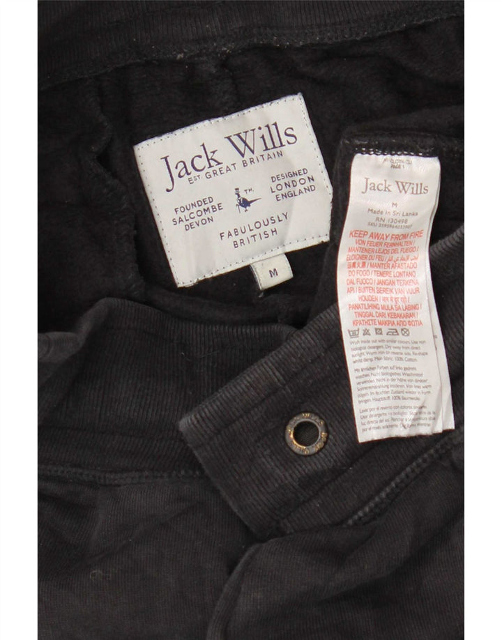 Męskie spodnie dresowe Jack Wills z grafiką, średniej wielkości, czarne, bawełniane