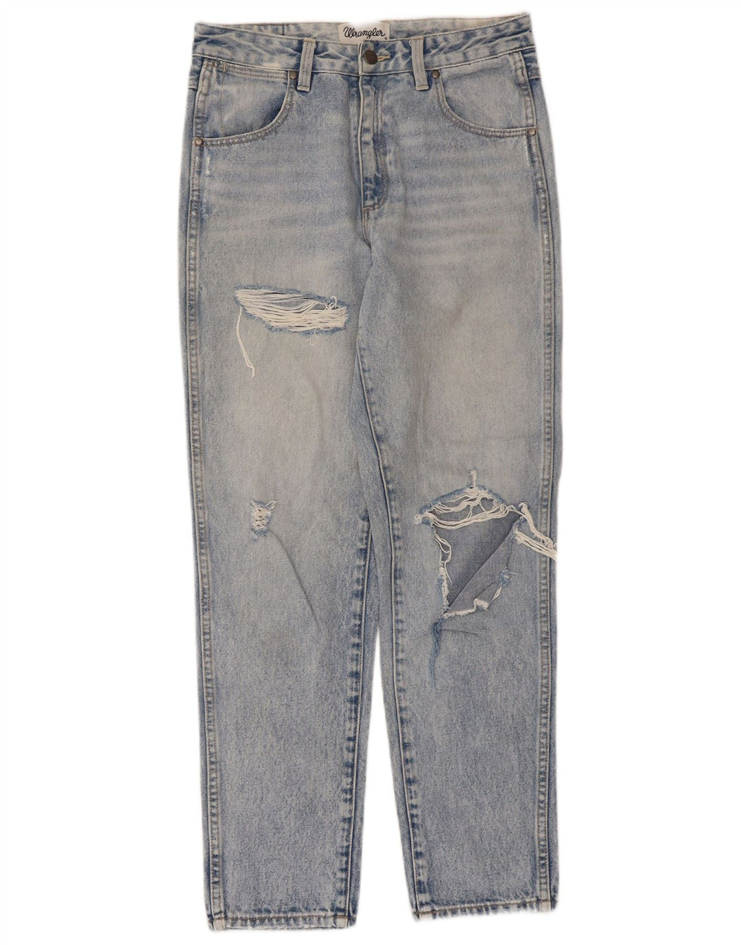 Dżinsy damskie Wrangler Drew Distressed Tapered US 9 Medium W28 L28 Niebieskie