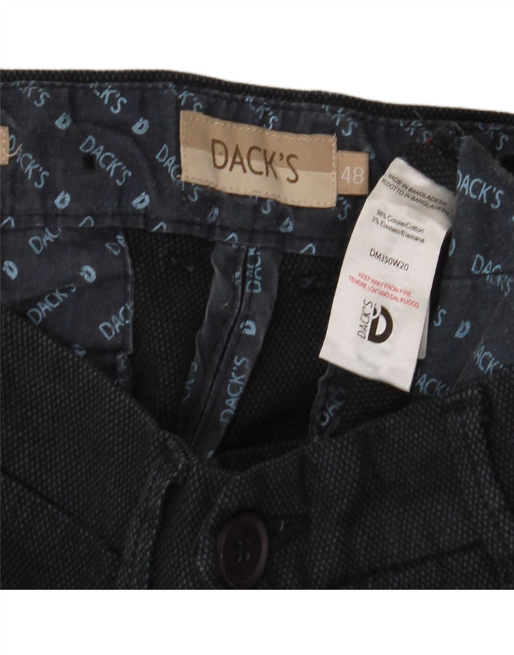 Męskie spodnie typu slim chino firmy Dack IT 48 Medium W32 L32 Czarna bawełna